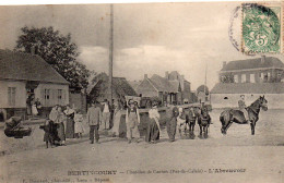 Bertincourt Très Animée Abreuvoir Cavalier Chevaux - Bertincourt