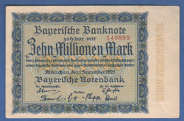Banknote 10 Millionen Mark September 1923 Bayerische Notenbank Bayerische  Germania Banknote - Unclassified