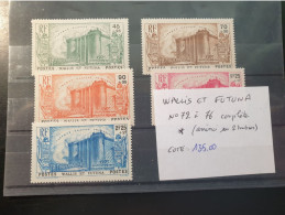 1939 Wallis Et Futuna N°Y&T 72 à 76 Deux Timbres Amincis Série Complète Neufs Avec Charnière * - Unused Stamps