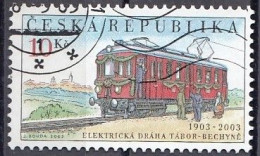 CZECH REPUBLIC 358,used,falc Hinged,trains - Oblitérés