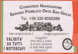 Consorzio Di Navigazione - Servizio Pubblico Orta San Giulio - Biglietto Di Corsa Semplice - Usato - Europe
