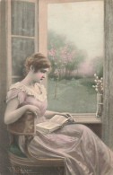 Femme Qui Lit à La Fenêtre R. Wichera Vienne Wien - Wichera