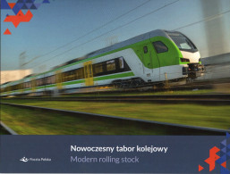 POLAND 2021 POST OFFICE LIMITED EDITION FOLDER: MODERN POLISH ROLLING STOCK TRAINS RAILWAYS IMPERF & PERF MS S/S ENGINES - Andere & Zonder Classificatie