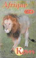 CARTE-PREPAYEE-KOSMOS- 7.5€-KOM-AFRIQUE-LION-10000ex-12/02002-Gratté-T BE-RARE - Jungle