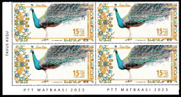 Turkey, Türkei - 2023 - Peacock (Big Birds Series) - Block Of 4 Set ** MNH - Neufs