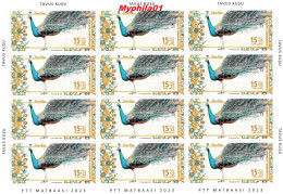 Turkey, Türkei - 2023 - Peacock (Big Birds Series) - 1.sheetlet Of 12 Set ** MNH - Nuovi