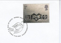 2001 Love ARROW Merry Hill FDC GB Stamps Cover Bird Dove Wolverhampton - Archery