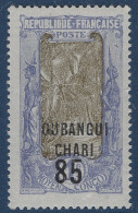 France Colonies OUBANGUI N°68A* 85c + 1FR Violet Variété Sans Surcharge " F " Frais & Signé A.BRUN - Nuevos