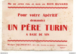 Buvard  "Apéritif UN PERE TURIN" - Liqueur & Bière