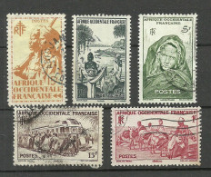 AFRIQUE OCCIDENTALE FRANCAISE 1945-1946, 5 Stamps, O - Gebraucht