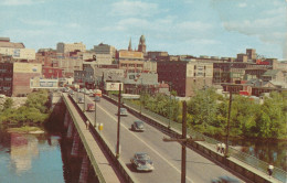 North Bridge Over Androscoggin River Lewiston And Auburn Maine - Lewiston