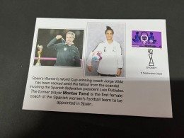 8-9-2023 (4 T 32) FIFA Women's Football World Cup - TAZUNI Stamp - Vilda Sacked - Tomé Apointed As New Team Coach - Otros & Sin Clasificación