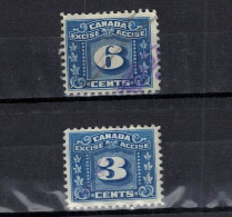 CHCT28 - 3 &6 Cents 1949 Fiscal Tax Stamps, Canada - Steuermarken