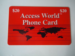 UNITED STATES   UK CARDS   ACCESS WORLD  CARDS     25$ - Publicidad