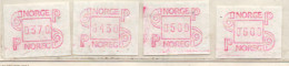 Norwegen ATM MiNr: 3 Postfrisch **  2,70, 4,30, 5,00, 6,00 Norway MNH - Automaatzegels [ATM]