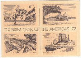 Tourism Year Of The Americas '72: Rodeo, Mississippi Riverboat, Grand Canyon, Monument Valley  - (USA) - Cowboy - Amerika