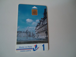 FRANCE  GSM   CARDS  MAIRIE DE PARIS 2 SCAN  MOMUMENTS - Publicité
