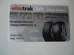 GREECE    CARDS ELASTRAK BRIDGESTONE  2 SCAN - Coches