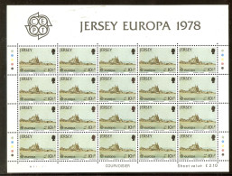 JERSEY N°173** En Feuille De 20 Timbres (europa 1978) - COTE 16.00 € - 1978