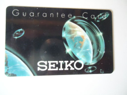 GREECE   CARDS  SEIKO GUARANTEE  CLOCK 2  SCAN - Publicité