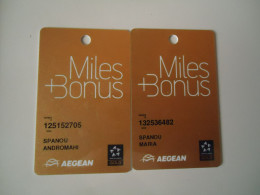 GREECE CARDS  AIR AEGEAN  MILLES  BONUS - Publicidad