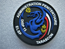 ECUSSON GEND. ADM. PENITENTIAIRE ELSP / DISP 13 TARASCON SUR SCRATCH 80MM - Policia