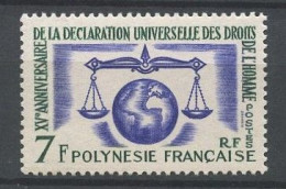 POLYNESIE 1963 N° 25 ** Neuf MNH Superbe C 15,60 € Droits De L'Homme Déclaration Universelle - Neufs