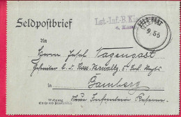 GERMANIA - FELDPOSTBRIEF - ANNULLO " FELDPOST * 9.55* PER BAMBERG *1917* - Buste