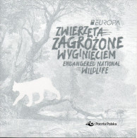 POLAND 2021 POST OFFICE LIMITED EDITION FOLDER: ENDANGERED EXTINCTION NATIONAL WILDLIFE EURASIAN LYNX EUROPE CEPT CATS - Protection De L'environnement & Climat