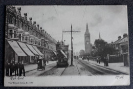 ILFORD HIGH ROAD  OLD B/W POSTCARD LONDON NICE CLEAR SKELETON POSTMARK 1904 - London Suburbs