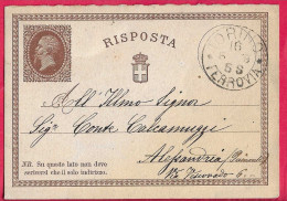 INTERO CARTOLINA POSTALE VITTORIO EMANUELE RISPOSTA (INT. 2 R) DA TORINO *10.5.79* PER ALESSANDRIA - Entero Postal