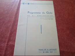 CLUB SUFFREN - Programme Du Gala De Xème Anniversaire - Chemin De Fer