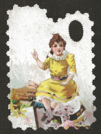 Découpis Gaufrée Jeune Fille Année 1900 - Children