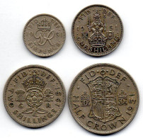 GREAT BRITAIN - Set Of Four 6 Pence, 1, 2 Shillings, 1/2 Crown, Copper-Nickel, Year 1951, KM # 875, 877, 878, 879 - Altri & Non Classificati