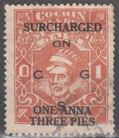 INDIA-COCHIN  SCOTT NO 069  USED  YEAR 1944 - Cochin