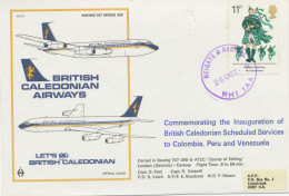 GB 1976 First Flight British Caledonian Airways (BCAL - Existed From 1970 To 1988) With Boeing 707-365 LONDON - CARACAS - Brieven En Documenten