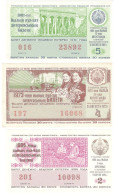 3 BILLET LOTERIE LOTTERY TICKET LOTTERIA EX USSR URSS CCCP 1976 1989 TURKMENISTAN TURCMENISTAN - Billets De Loterie