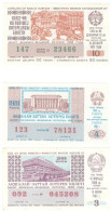 3 BILLET LOTERIE LOTTERY TICKET LOTTERIA EX USSR URSS CCCP 1976 1989 AZERBAIJAN KAZAKSTAN - Billets De Loterie