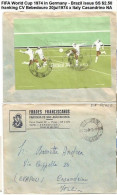 FIFA World Cup 1974 In Germany - Brazil Issue SS $2.50 Solo Franking CV Bebedouro 20jul1974 X Italy Casandrino NA - Storia Postale