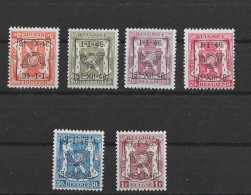 TIMBRES BELGIQUE Préoblitérés  PRE 547/552XX - Typo Precancels 1936-51 (Small Seal Of The State)