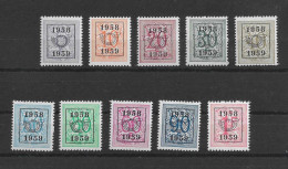 TIMBRES BELGIQUE Préoblitérés  PRE 676/685XX - Sobreimpresos 1951-80 (Chifras Sobre El Leon)