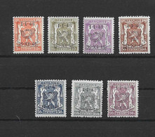 TIMBRES BELGIQUE Préoblitérés  PRE 574/580XX - Typografisch 1936-51 (Klein Staatswapen)