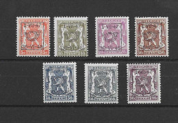 TIMBRES BELGIQUE Préoblitérés  PRE 567/573XX - Typos 1936-51 (Petit Sceau)