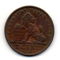 BELGIUM, 2 Centimes, Copper, Year 1905, KM # 36, Dutch Legend - 2 Cent