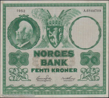DWN - NORWAY 32a3 - 50 Kroner 1952 AVF - A.6844709 - Signatures: Jahn & Thorp - Norway