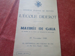 CLUB SUFFREN - Anciens Élèves & Élèves  De L'Ecole DIDEROT - Matinée De Gala (programme) - Chemin De Fer