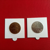 2 PIECES DIFFERENTES 1 EURO TEMPORAIRE MUSÉE DU DÉBARQUEMENT ARROMANCHES - Euros Des Villes