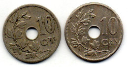 BELGIUM - Set Of Two Coins 10 Centimes, Copper-Nickel, Year 1904, KM # 52, 53, French & Dutch Legend - 5 Cent