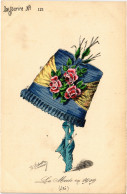 PC ARTIST SIGNED, L. ROBERT, GLAMOUR LADY, HUGE HAT, Vintage Postcard (b49396) - Robert