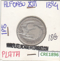 CRE1896 MONEDA ESPAÑA 1 PESETA ALFONSO XIII PLATA 1894 BC - Autres & Non Classés